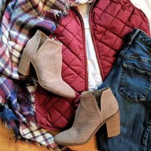 Taupe Heeled Ankle Boots